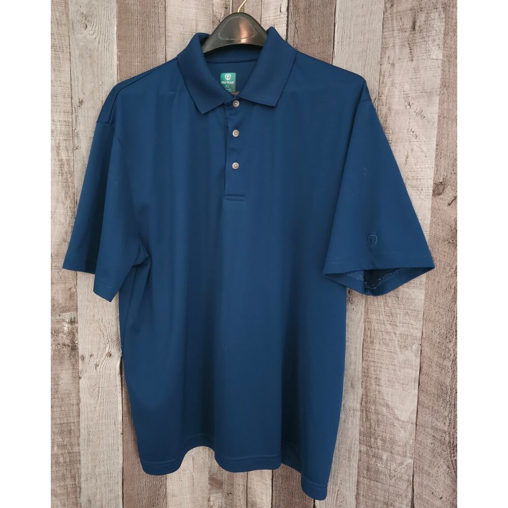 Pro Tour Men’s XL Shirt Air Play Polo Short Sleeve Golf Dark Teal Blue